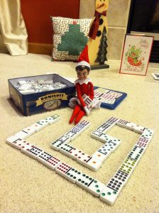 elf on the shelf mischievous ideas Middle Class Dad Elf on the Shelf playing dominoes