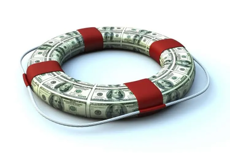dave ramsey emergency fund Middle Class Dad Lifebuoy made out of dollar bills