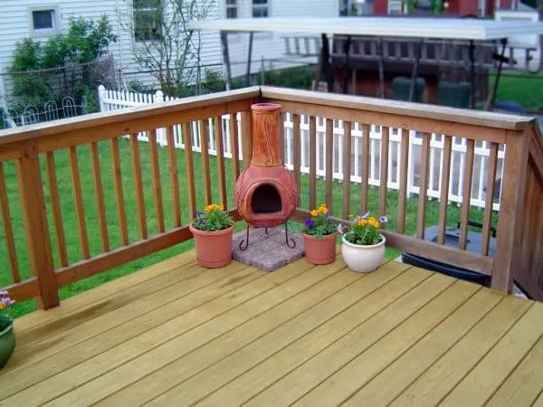 nice deck with a chiminea how to build a deck step by step with pictures Middle Class Dad