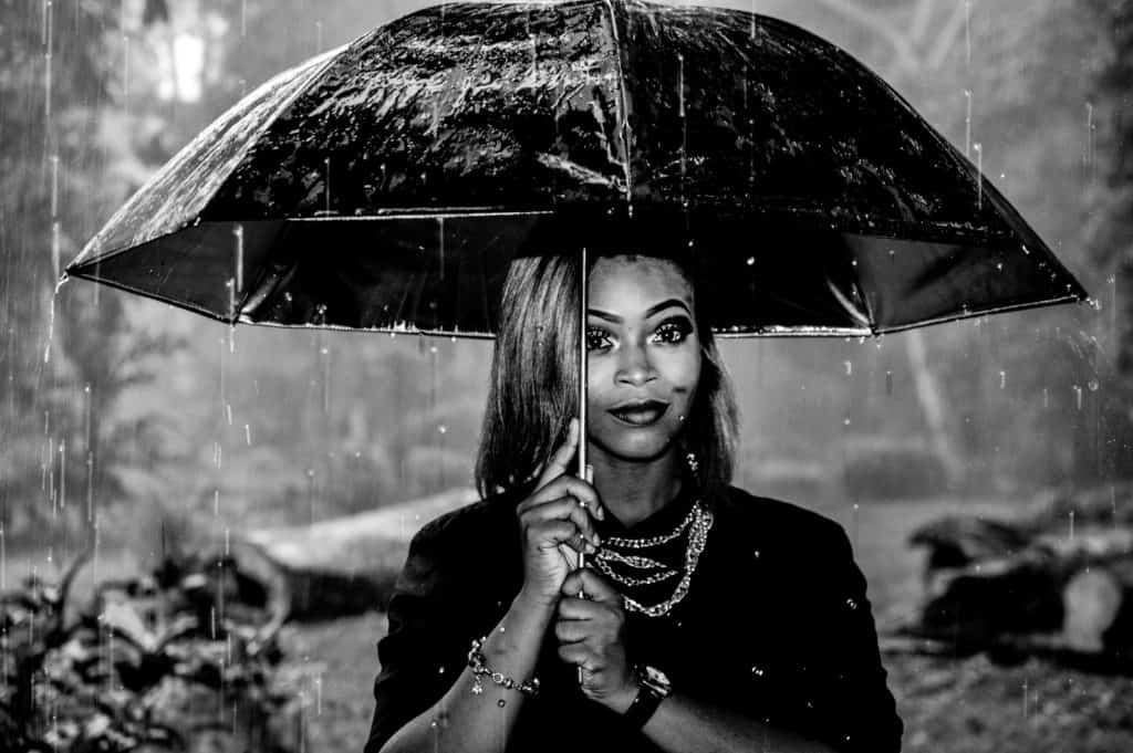 multiple bank accounts for budgeting black and white photo of a woman holding an umbrella in the rainMiddle Class Dad