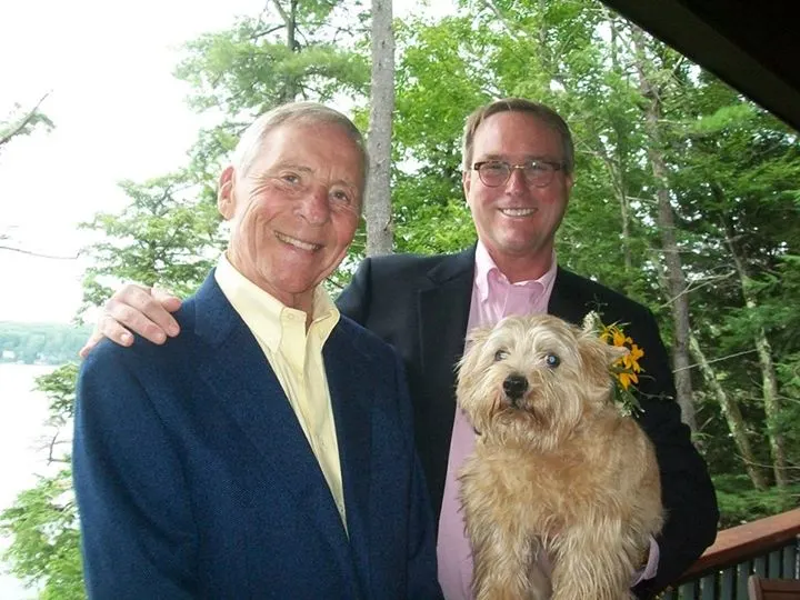 gay father Middle Class Dad JT Campbell Jr and Tom Duke on their wedding day