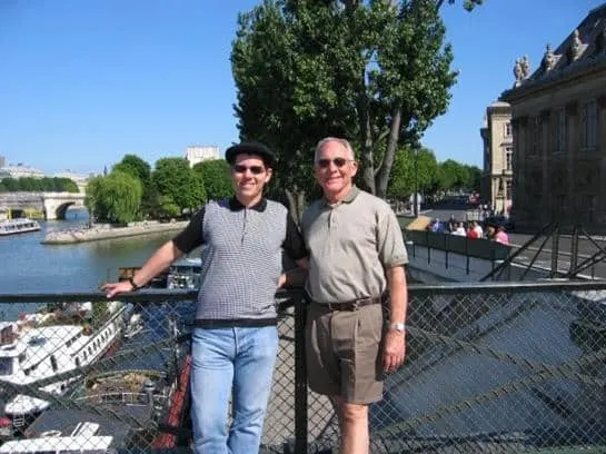 gay father Middle Class Dad JT Campbell Jr and Jeff Campbell in Paris in 2002