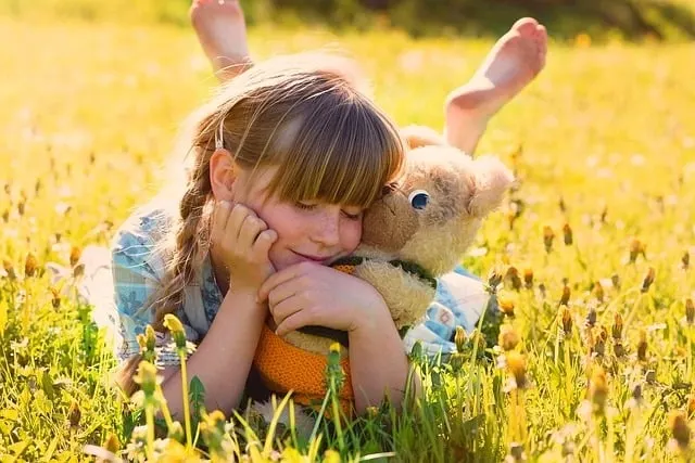 Girl and flowers