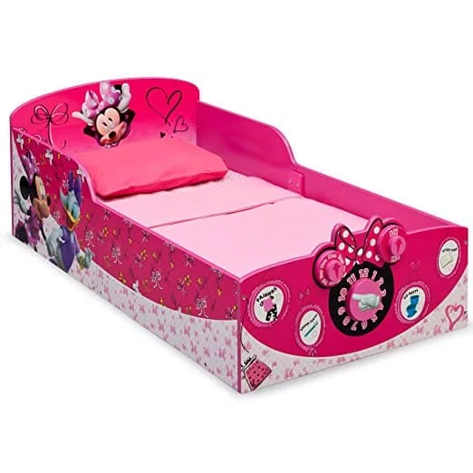 Delta Children Interactive Wood Toddler Bed, Disney Minnie Mouse best mattress for kids Middle Class Dad 