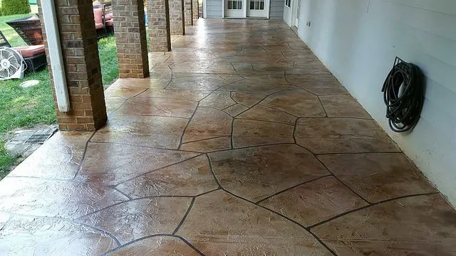 cleaning stained concrete floors with vinegar flagstone concrete patio Middle Class Dad