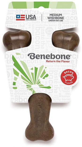 Middle Class Dad road trips with your dog Benebone Real Flavor Wishbone Dog Chew Toy, Made in USA