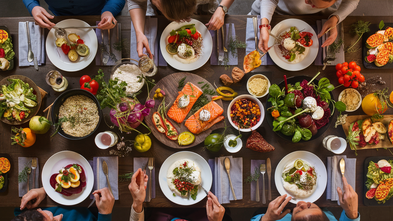 a healthy dinner party