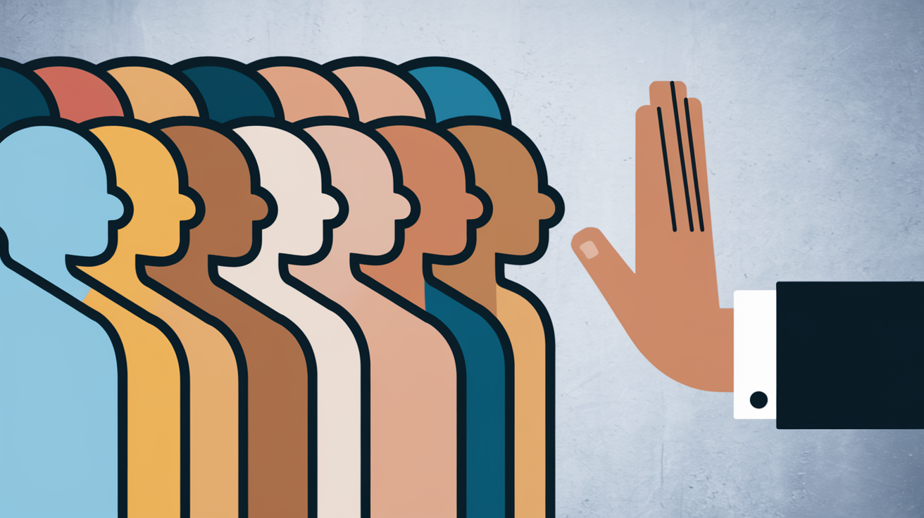 A collection of multicolored human silhouettes. there's a hand, learning How to Set Boundaries