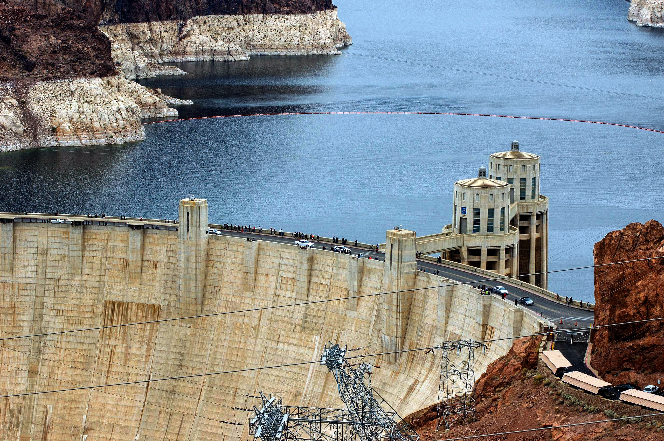 Hoover Dam in the Black Canyon of the Colorado River,