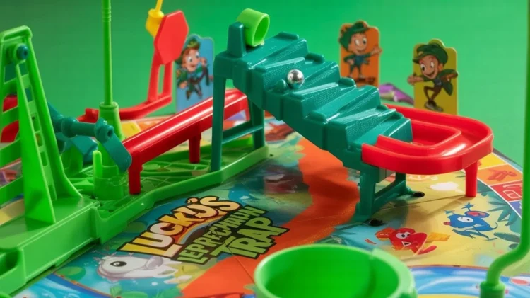 a closeup of Lucky's Leprechaun Trap board game